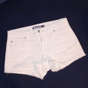 Tractr BLU WHITE DENIM SHORTS